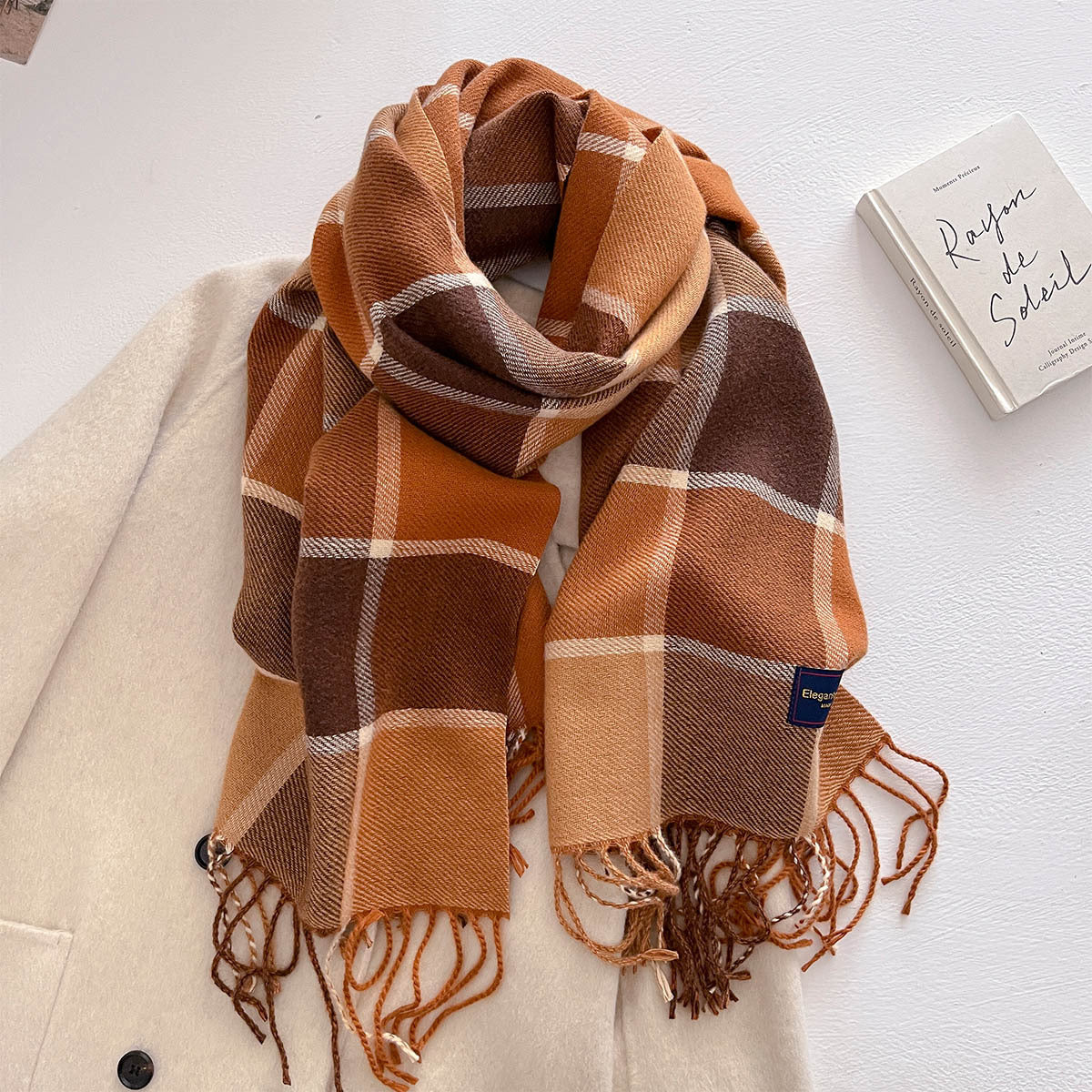 Plaid Thick Warm Winter Scarf - 54 * 206 CMS