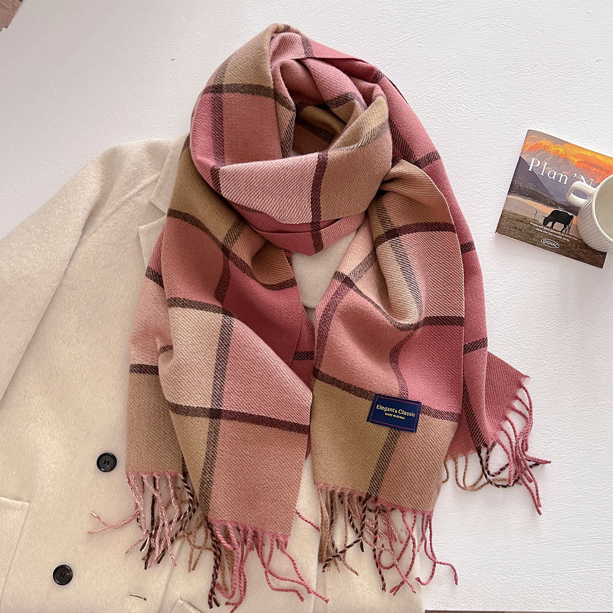 Plaid Thick Warm Winter Scarf - 54 * 206 CMS