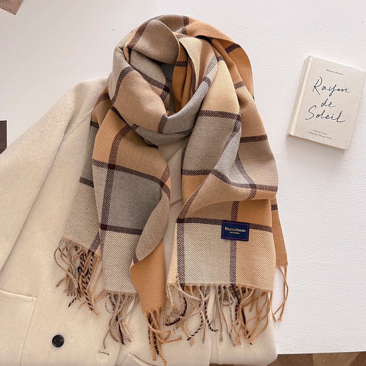 Plaid Thick Warm Winter Scarf - 54 * 206 CMS