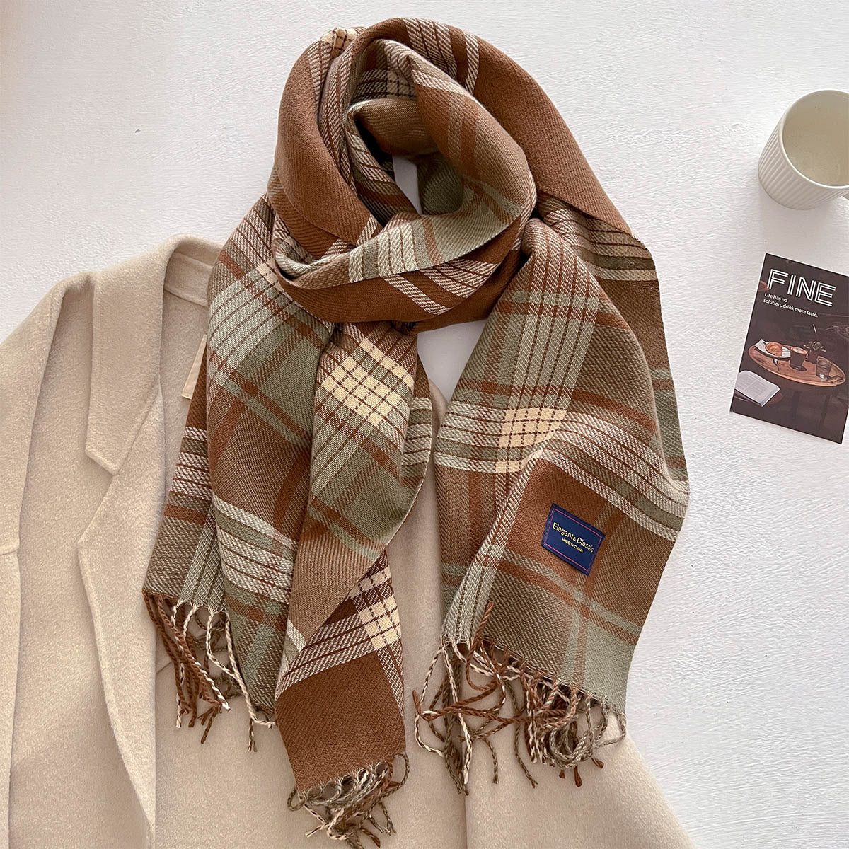 Striped Warm Winter Scarf - 54 * 206 CMS