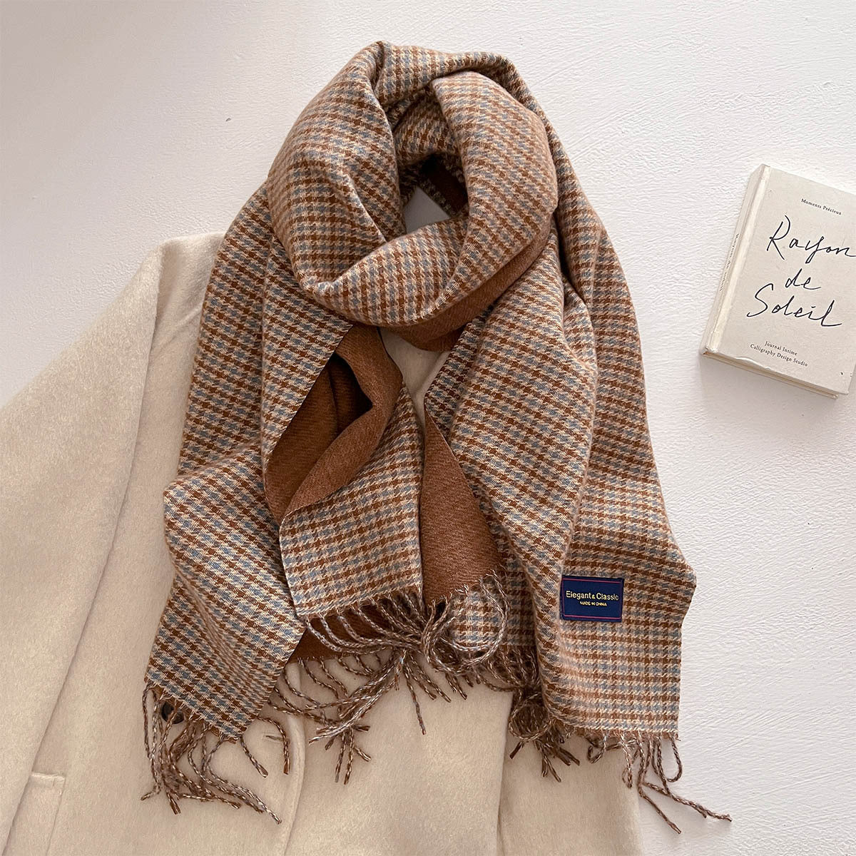 Houndstooth Thick Warm Winter Scarf - 54 * 206 CMS