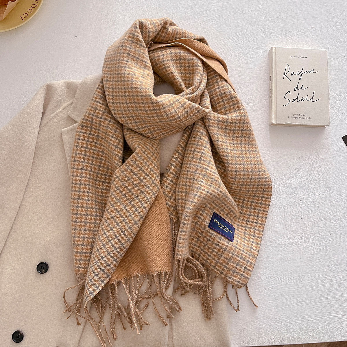 Houndstooth Thick Warm Winter Scarf - 54 * 206 CMS