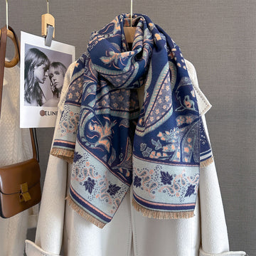Paisley Print Tassel Winter Scarf - 185 * 65 CMS