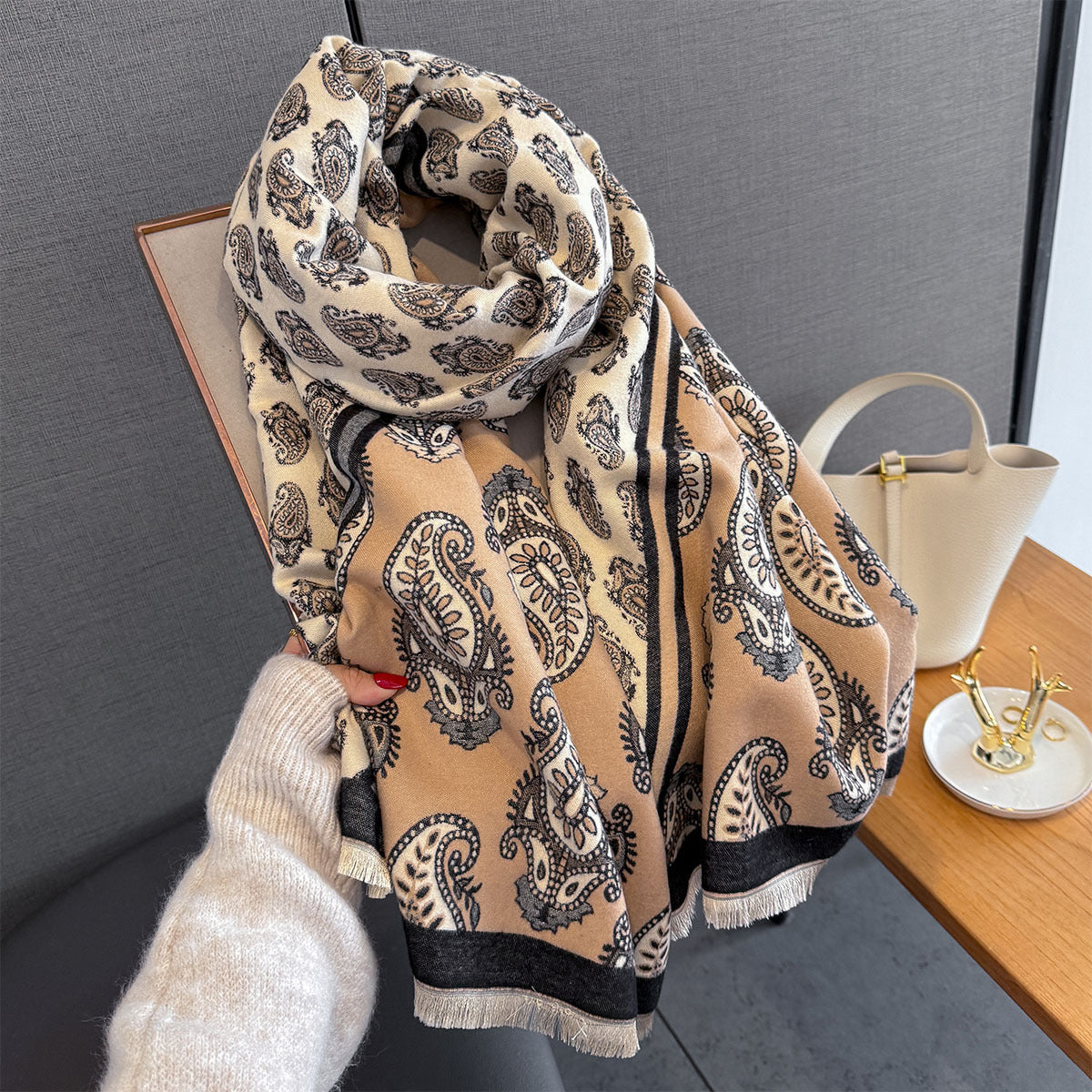 Paisley Print Winter Warm Scarf - 190 * 65 CMS