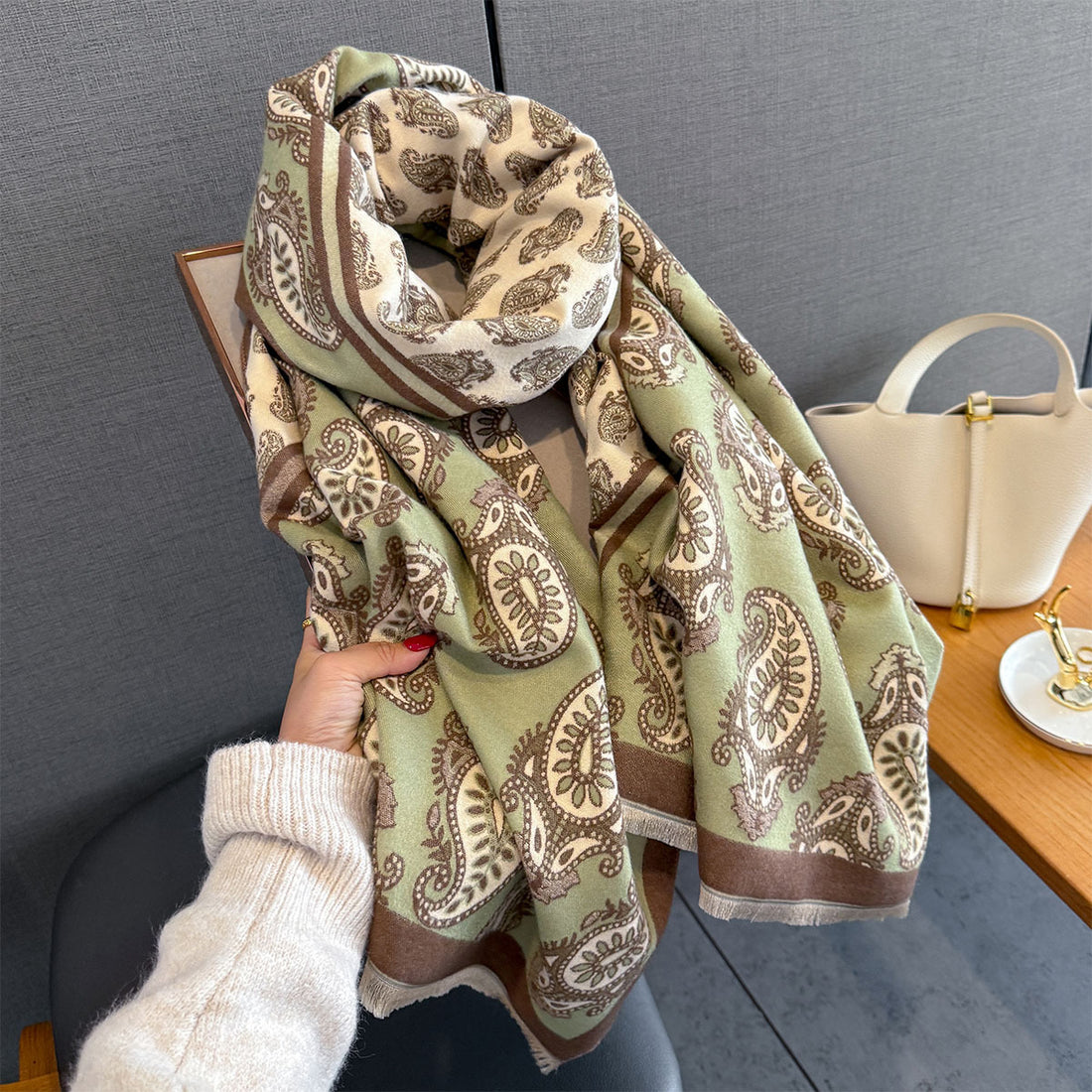 Paisley Print Winter Warm Scarf - 190 * 65 CMS