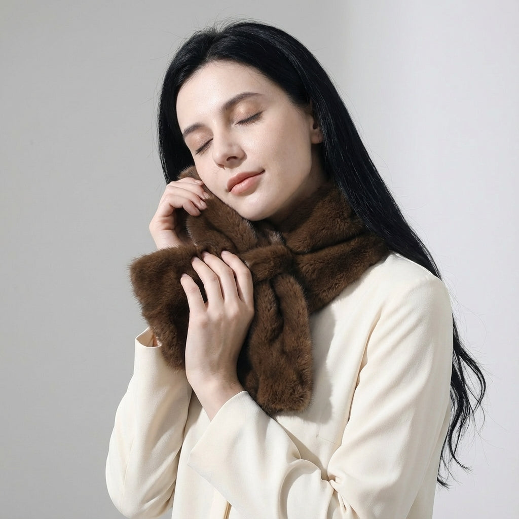 Mink Plush Warm Winter Scarf - 14 * 85 CMS