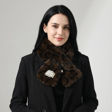 Leopard Print Warm Winter Scarf - 11 * 83 CMS