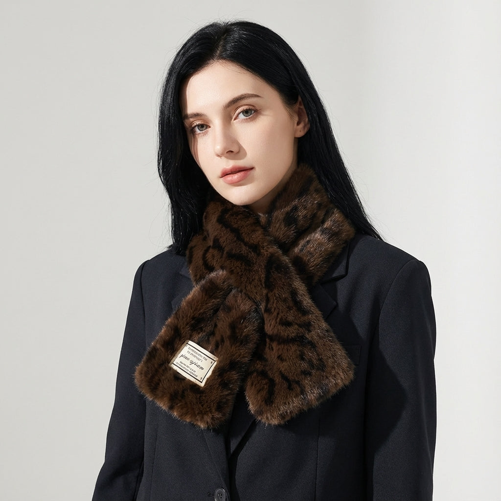 Leopard Print Warm Winter Scarf - 11 * 83 CMS