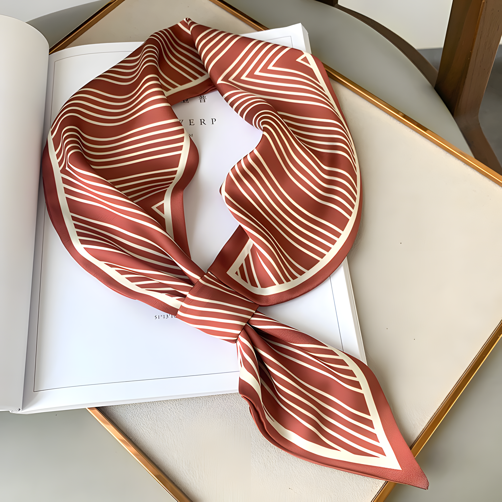 Luxury Printed Loop Scarf - LOOP SCARF 15 * 70 CMS - XED-9_RED