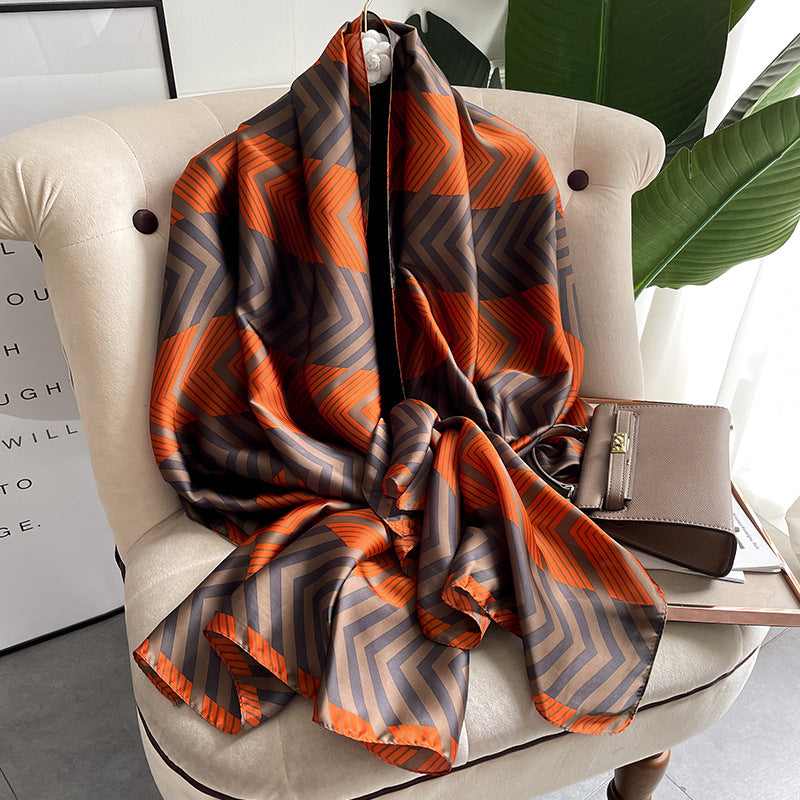 Luxury Printed Large Silk Scarf - LUXURY SCARF 90 * 180 CMS - F-55