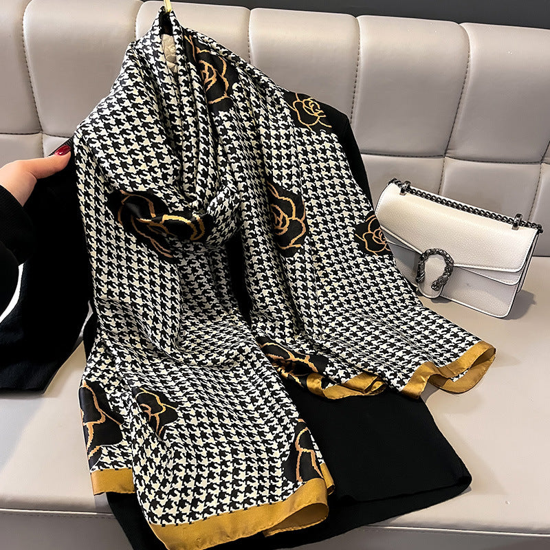 Luxury Printed Large Silk Scarf - LUXURY SCARF 90 * 180 CMS - F-73-1