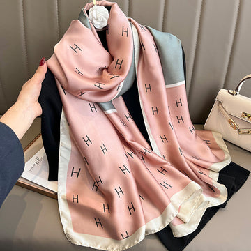 Luxury Printed Large Silk Scarf - LUXURY SCARF 90 * 180 CMS - F-140-1
