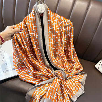 Luxury Printed Large Silk Scarf - LUXURY SCARF 80 * 180 CMS - F-365