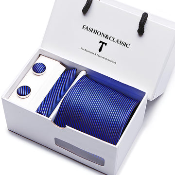 SILK NECKTIE GIFT SET WITH MATCHING CUFFLINKS AND POCKET SQUARE