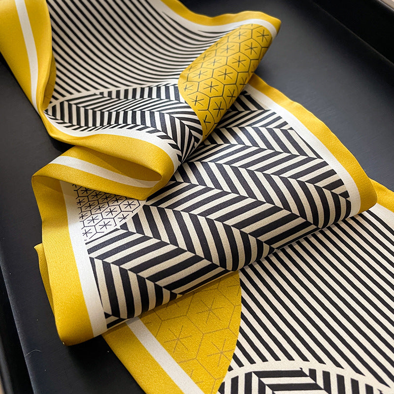 Luxury Printed Loop Scarf - LOOP SCARF 15 * 70 CMS - XED-117_YEL