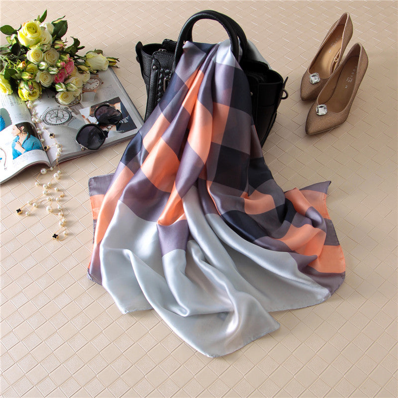 Luxury Printed Large Silk Scarf - LUXURY SCARF 90 * 180 CMS - F-15_ORA
