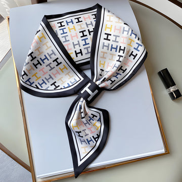 Luxury Printed Loop Scarf - LOOP SCARF 15 * 70 CMS - XED-31_BLA