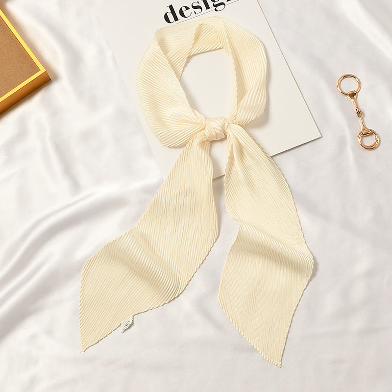 Angled Pleated Solid Scarf - ANGLED PLEATED SCARF 11 * 135 CMS