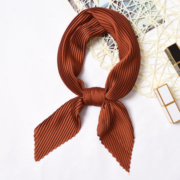 Pleated Solid Square Scarf - PLEATED SCARF 70 * 70 CMS