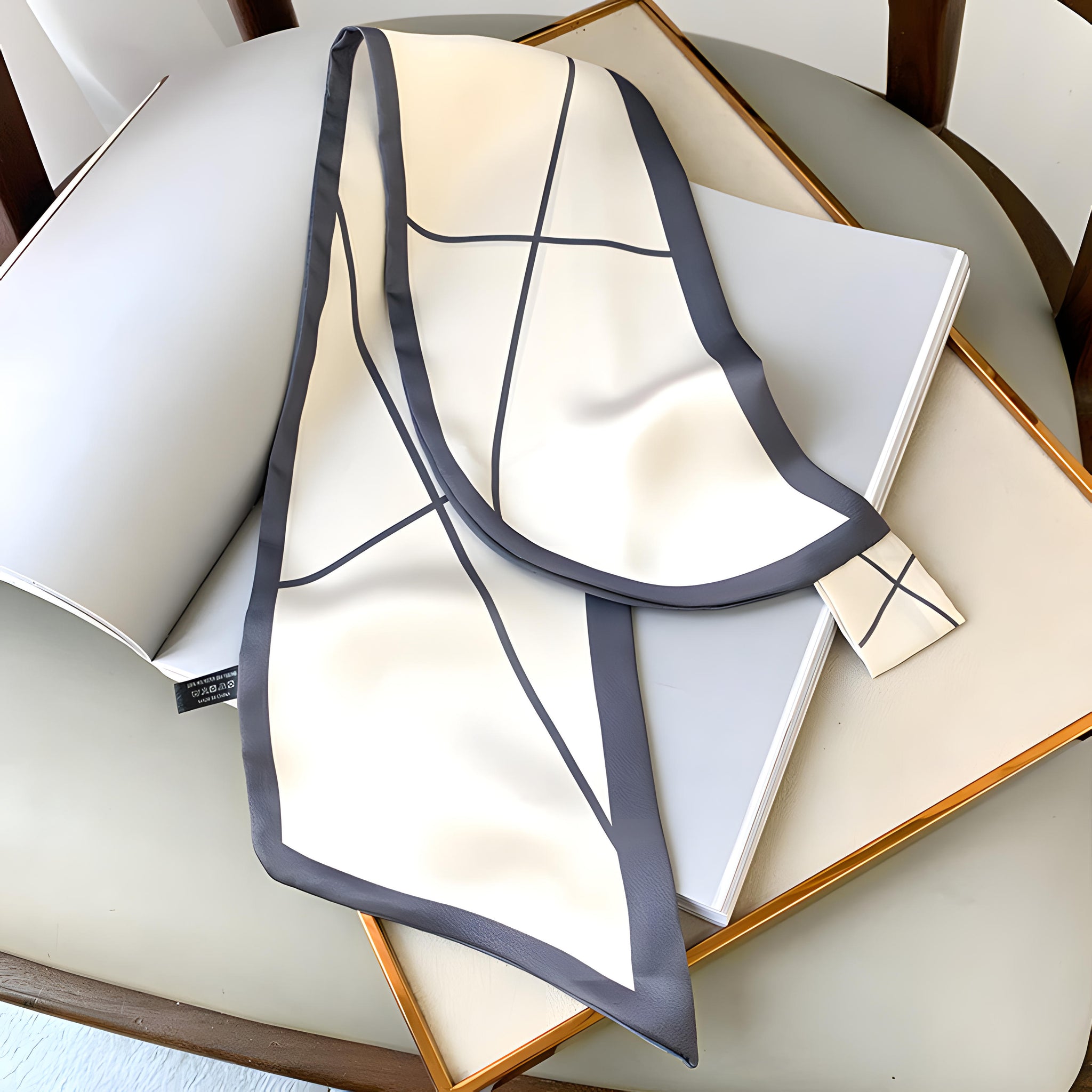 Luxury Printed Loop Scarf - LOOP SCARF 15 * 70 CMS - 001_GRA