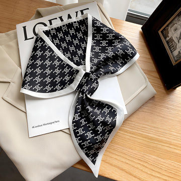 Luxury Printed Loop Scarf - LOOP SCARF 15 * 70 CMS - XED_60_WHI
