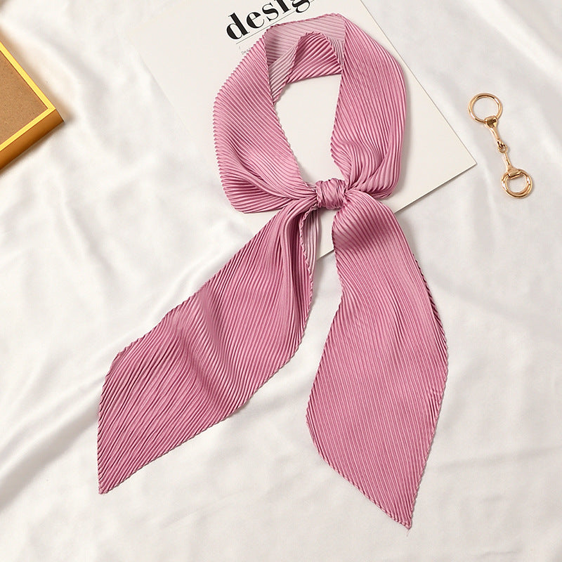 Angled Pleated Solid Scarf - ANGLED PLEATED SCARF 11 * 135 CMS