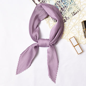 Pleated Solid Square Scarf - PLEATED SCARF 70 * 70 CMS