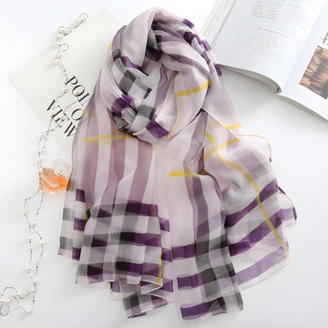 Luxury Printed Large Scarf - LUXURY SCARF 180 * 140 CMS - 585831285836_PUR
