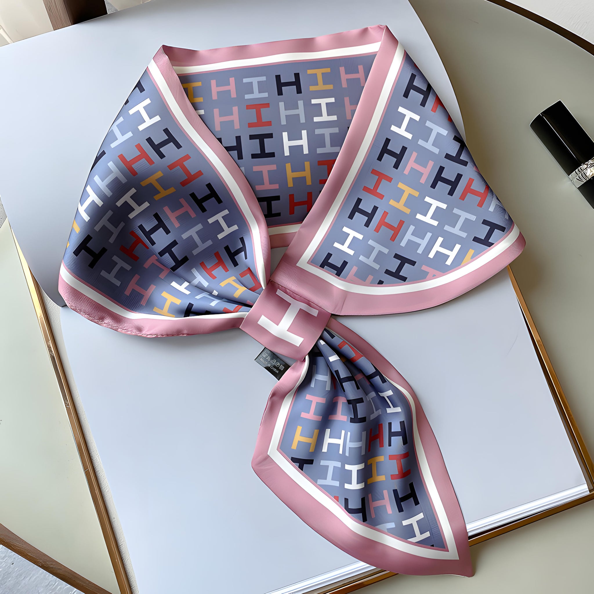 Luxury Printed Loop Scarf - LOOP SCARF 15 * 70 CMS - XED-31_GRE