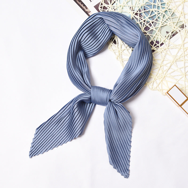 Pleated Solid Square Scarf - PLEATED SCARF 70 * 70 CMS