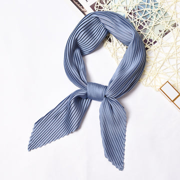 Pleated Solid Square Scarf - PLEATED SCARF 70 * 70 CMS