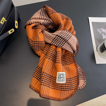Whipstitch Plaid Winter Scarf - 45 * 190 CMS - FYR-177_ORANGE