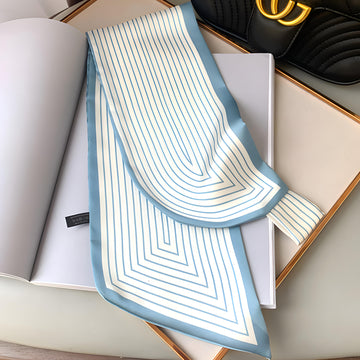 Luxury Printed Loop Scarf - LOOP SCARF 15 * 70 CMS - XED-11_BLU