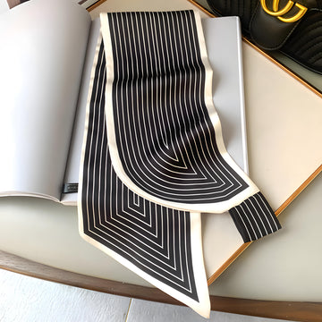Luxury Printed Loop Scarf - LOOP SCARF 15 * 70 CMS - XED-11_BLA