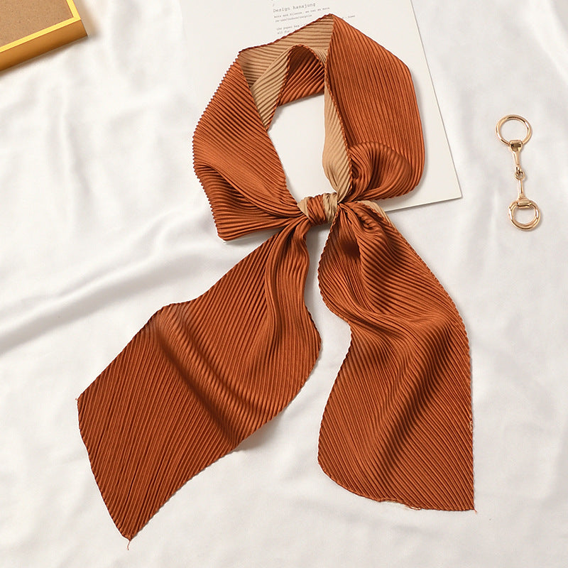Angled Pleated Solid Scarf - ANGLED PLEATED SCARF 11 * 135 CMS