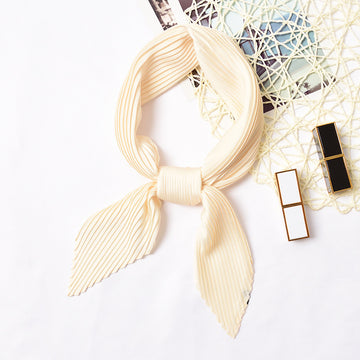 Pleated Solid Square Scarf - PLEATED SCARF 70 * 70 CMS
