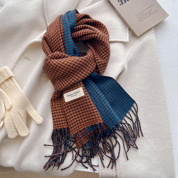 Plaid Winter Scarf - 45 * 206 CMS - FYR-160_BLUE