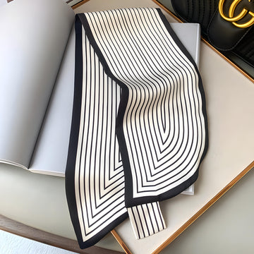 Luxury Printed Loop Scarf - LOOP SCARF 15 * 70 CMS - XED-11_WHI