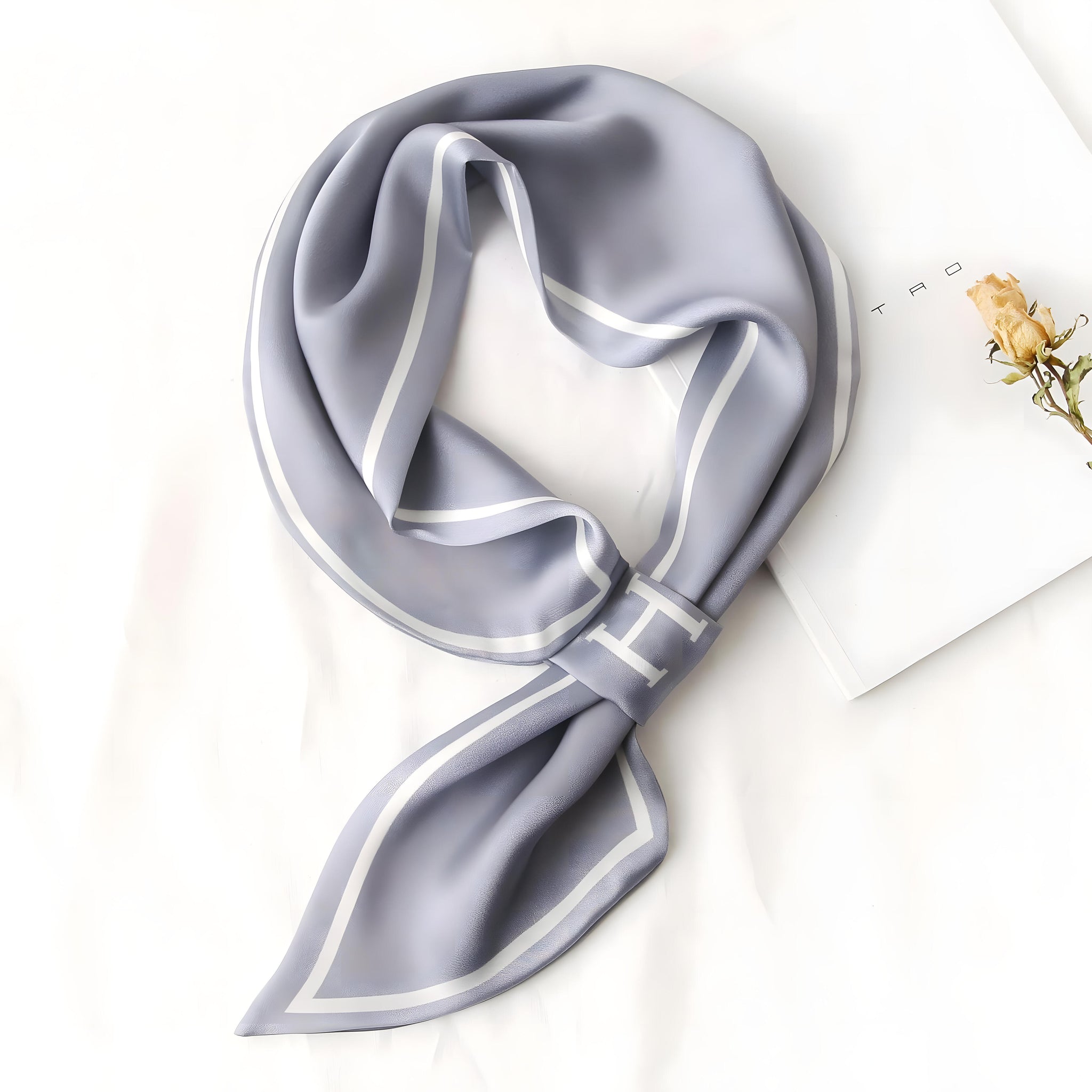 Luxury Printed Loop Scarf - LOOP SCARF 15 * 70 CMS - XED-44_GRE