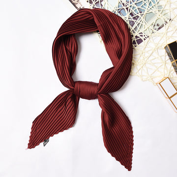 Pleated Solid Square Scarf - PLEATED SCARF 70 * 70 CMS