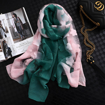 Luxury Lace Flocking Flower Scarf - 65*180 CMS