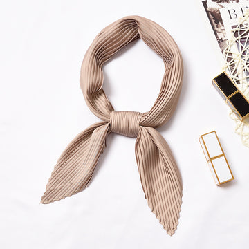 Pleated Solid Square Scarf - PLEATED SCARF 70 * 70 CMS