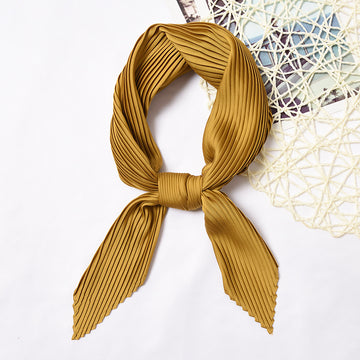 Pleated Solid Square Scarf - PLEATED SCARF 70 * 70 CMS