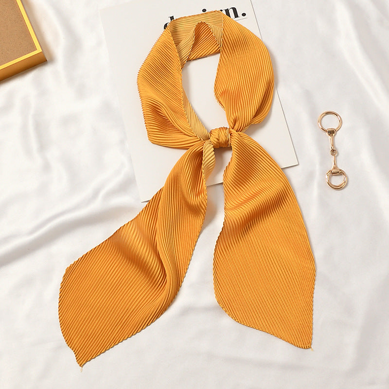 Angled Pleated Solid Scarf - ANGLED PLEATED SCARF 11 * 135 CMS