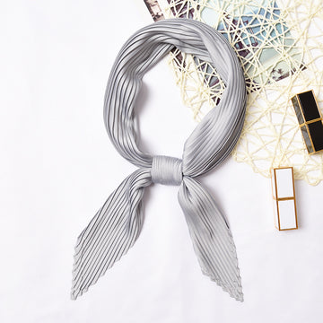 Pleated Solid Square Scarf - PLEATED SCARF 70 * 70 CMS