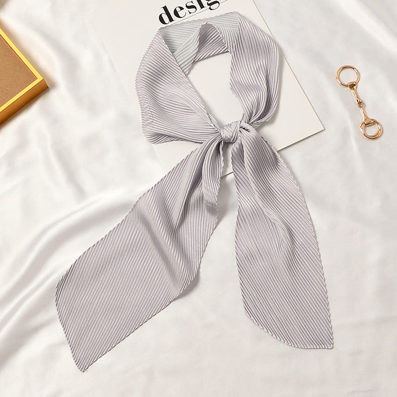 Angled Pleated Solid Scarf - ANGLED PLEATED SCARF 11 * 135 CMS