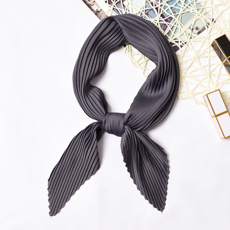 Pleated Solid Square Scarf - PLEATED SCARF 70 * 70 CMS