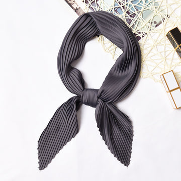 Pleated Solid Square Scarf - PLEATED SCARF 70 * 70 CMS