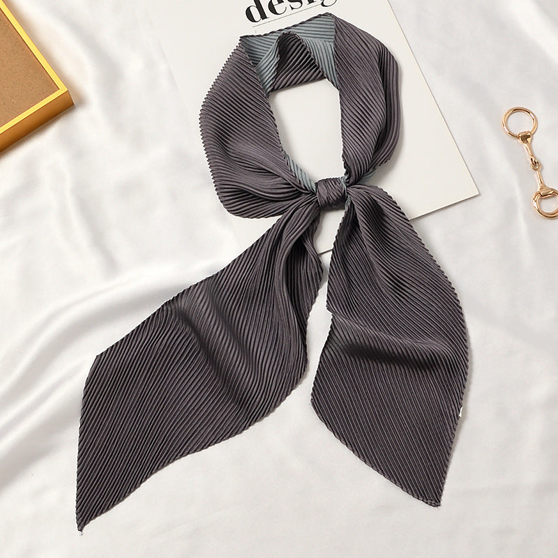 Angled Pleated Solid Scarf - ANGLED PLEATED SCARF 11 * 135 CMS