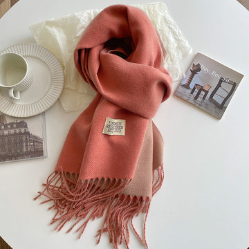 Two Tone Winter Scarf - 68 * 200 CMS - FYR-13_PEACH